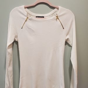 Inc sweater with gold zipper